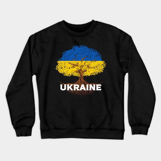 Ukraine Flag Tree Crewneck Sweatshirt by AllWellia